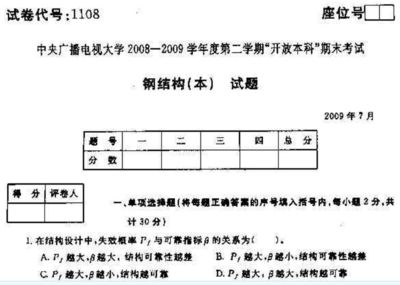 鋼結(jié)構(gòu)期末考試試題及答案11654(國(guó)家開(kāi)放大學(xué)電大本科《鋼結(jié)構(gòu)》期末試題及答案及答案) 結(jié)構(gòu)框架設(shè)計(jì) 第3張 鋼結(jié)構(gòu)期末考試試題及答案11654(國(guó)家開(kāi)放大學(xué)電大本科《鋼結(jié)構(gòu)》期末試題及答案及答案) 結(jié)構(gòu)框架設(shè)計(jì) 第3張