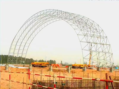 拱形網架施工方案(拱形網架施工安全防護措施) 結構框架施工 第3張 拱形網架施工方案(拱形網架施工安全防護措施) 結構框架施工 第3張
